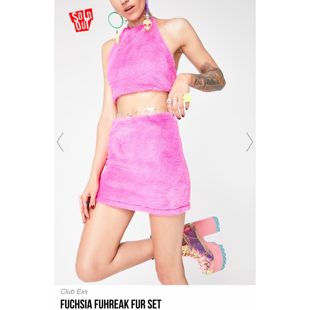 Club Exx Fuchsia Fuhreak Fur Set